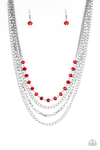 Extravagant Elegance - Red-Just Because Jewels, Paparazzi Accessories-Just Because Jewels