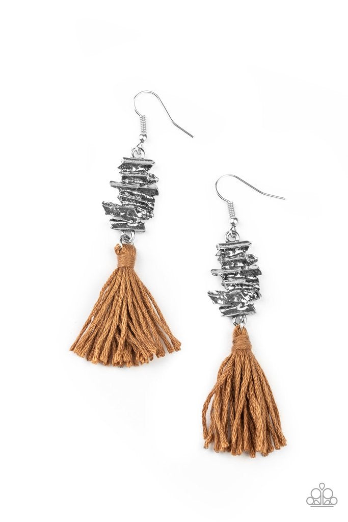Tiki Tassel - Brown-Just Because Jewels, Paparazzi Accessories-Just Because Jewels