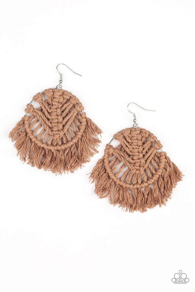 All About MACRAME - Brown-Jewelry-Just Because Jewels, Paparazzi Accessories-Just Because Jewels