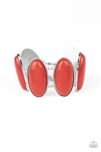 Power Pop - Red-Jewelry-Just Because Jewels, Paparazzi Accessories-Just Because Jewels