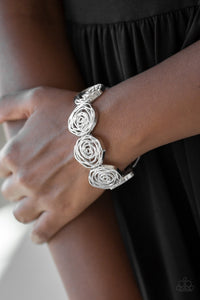 Beat Around The ROSEBUSH - Silver-Jewelry-Just Because Jewels, Paparazzi Accessories-Just Because Jewels