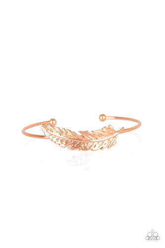 How Do You Like This FEATHER? - Copper-Just Because Jewels, Paparazzi Accessories-Just Because Jewels