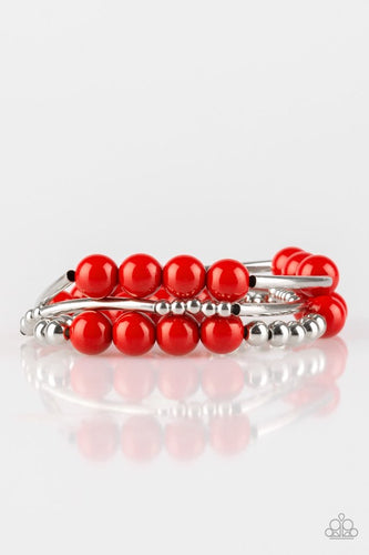 New Adventures - Red-Just Because Jewels, Paparazzi Accessories-Just Because Jewels