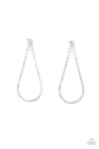Diamond Drops - White-Jewelry-Just Because Jewels, Paparazzi Accessories-Just Because Jewels