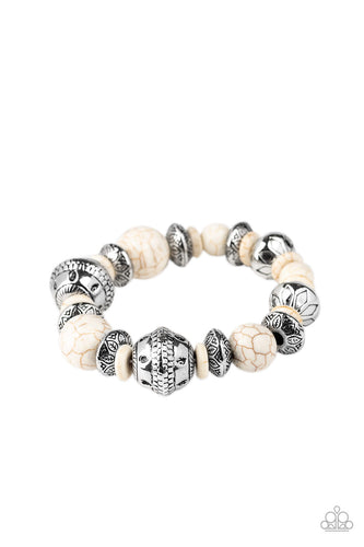 Majestic Masonry – White-Jewelry-Just Because Jewels, Paparazzi Accessories-Just Because Jewels
