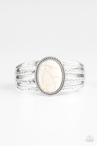 Desert Glyphs - White-Jewelry-Just Because Jewels, Paparazzi Accessories-Just Because Jewels