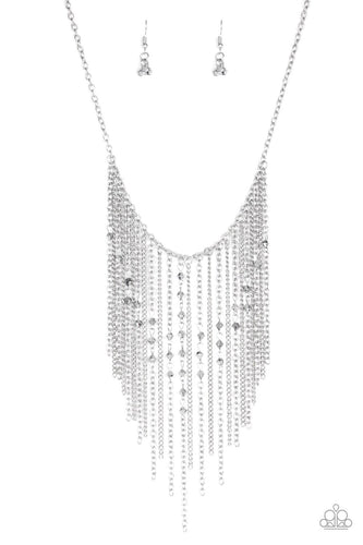 First Class Fringe – Silver-Just Because Jewels, Paparazzi Accessories-Just Because Jewels