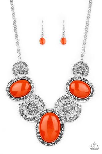 The Medallion-aire - Orange-Just Because Jewels, Paparazzi Accessories-Just Because Jewels