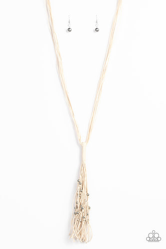 Hand-Knotted Knockout - White-Just Because Jewels, Paparazzi Accessories-Just Because Jewels