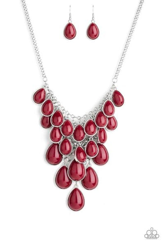 Shop Til You TEARDROP - Red-Just Because Jewels, Paparazzi Accessories-Just Because Jewels