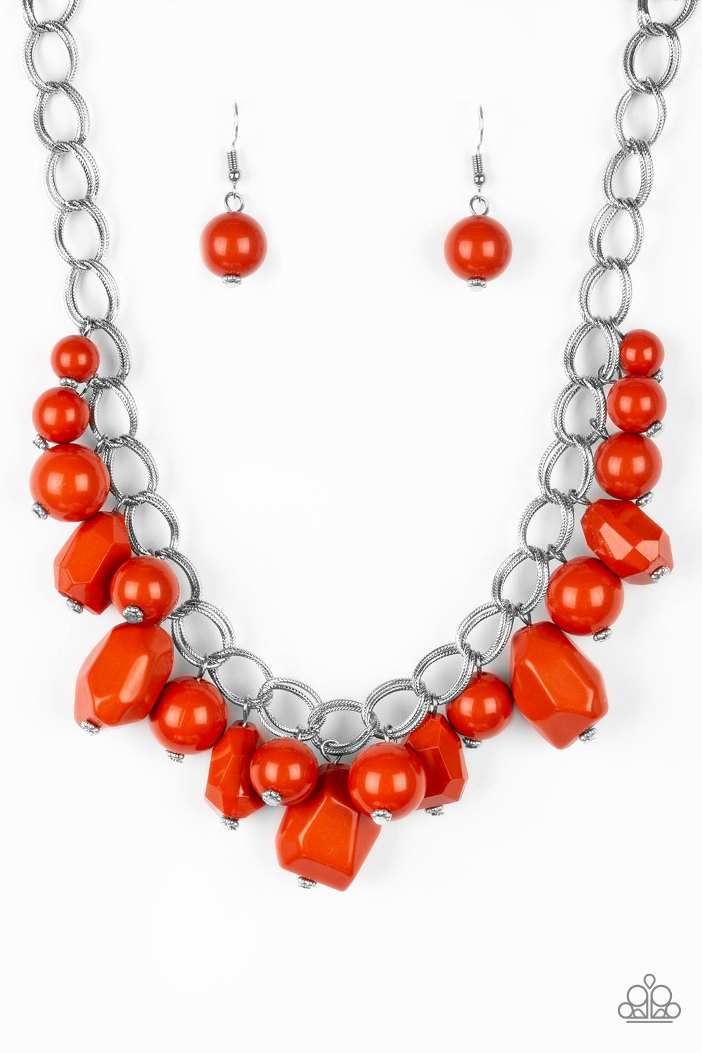 Gorgeously Globetrotter - Orange-Just Because Jewels, Paparazzi Accessories-Just Because Jewels