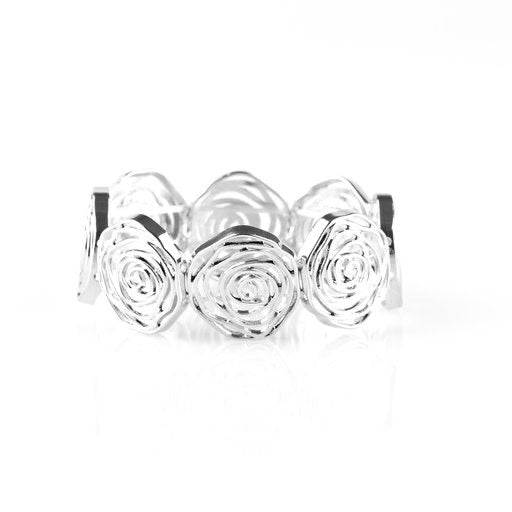 Beat Around The ROSEBUSH - Silver-Jewelry-Just Because Jewels, Paparazzi Accessories-Just Because Jewels
